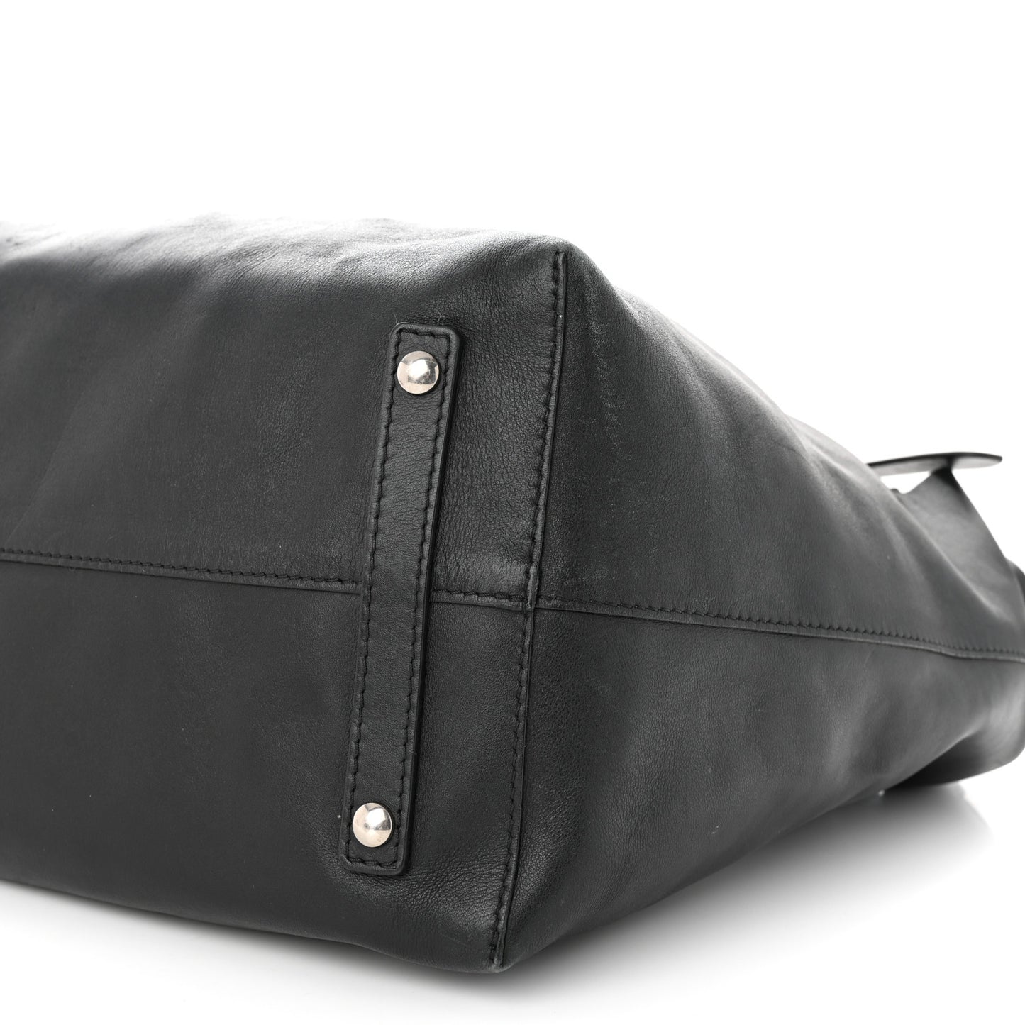 Calfskin Large Belt Tote Black
