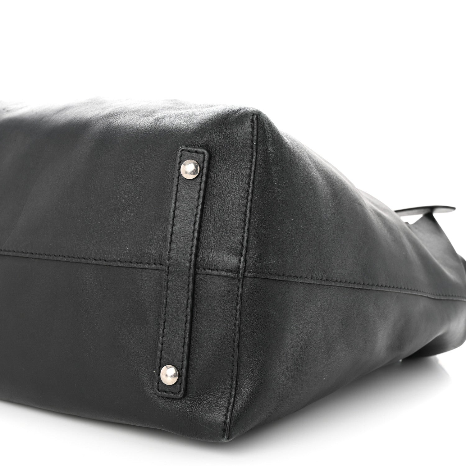 Burberry Calfskin Large Belt Tote Black 10 of 13