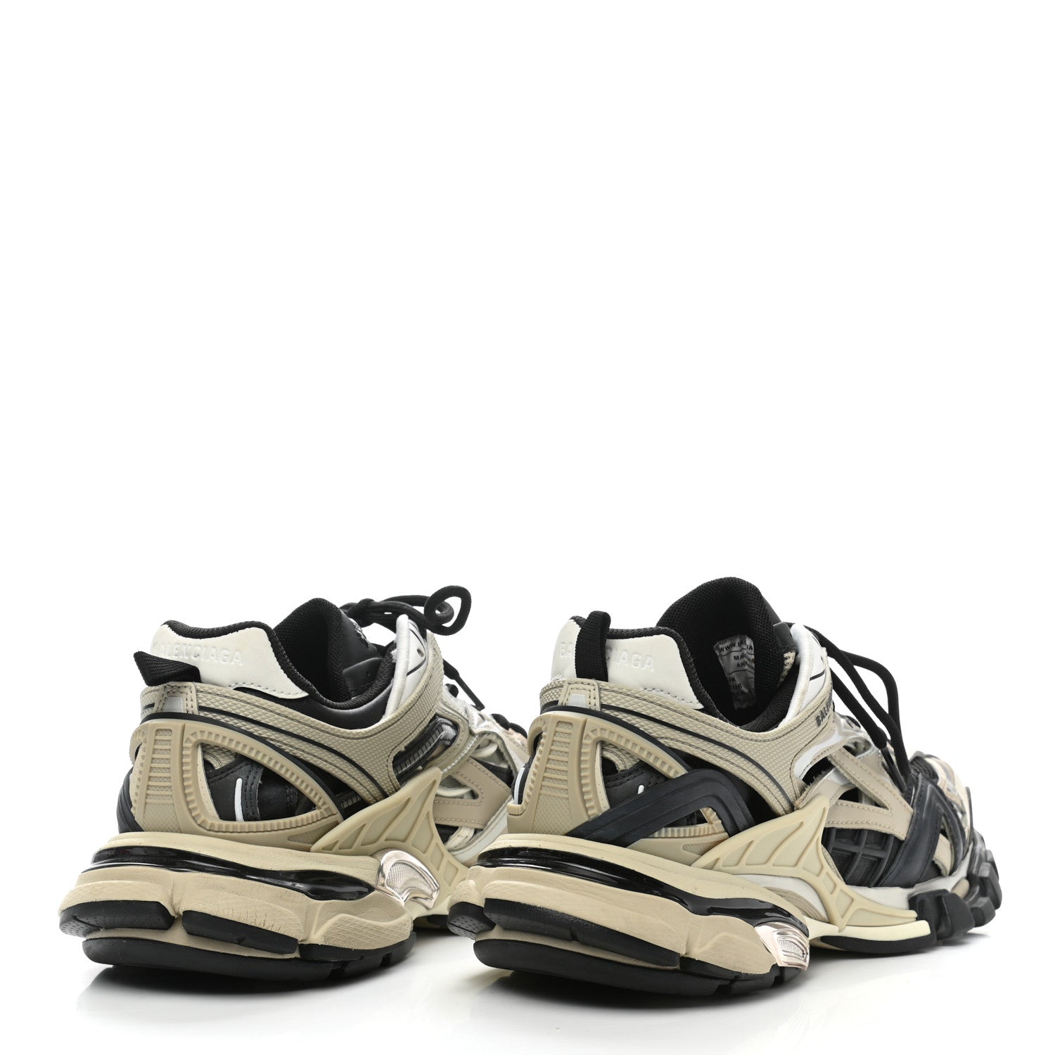 Balenciaga Rubber Mesh Bi-Color Womens Track.2 Open Sneakers 39 Beige Black 4 of 8