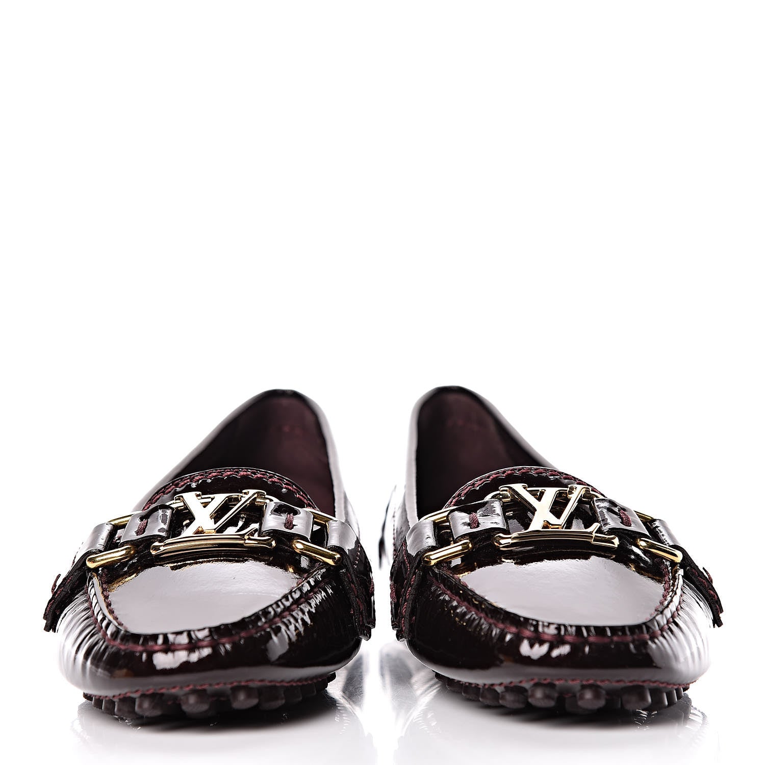 Louis Vuitton Patent Calfskin Oxford Loafers 34 Amarante 2 of 7
