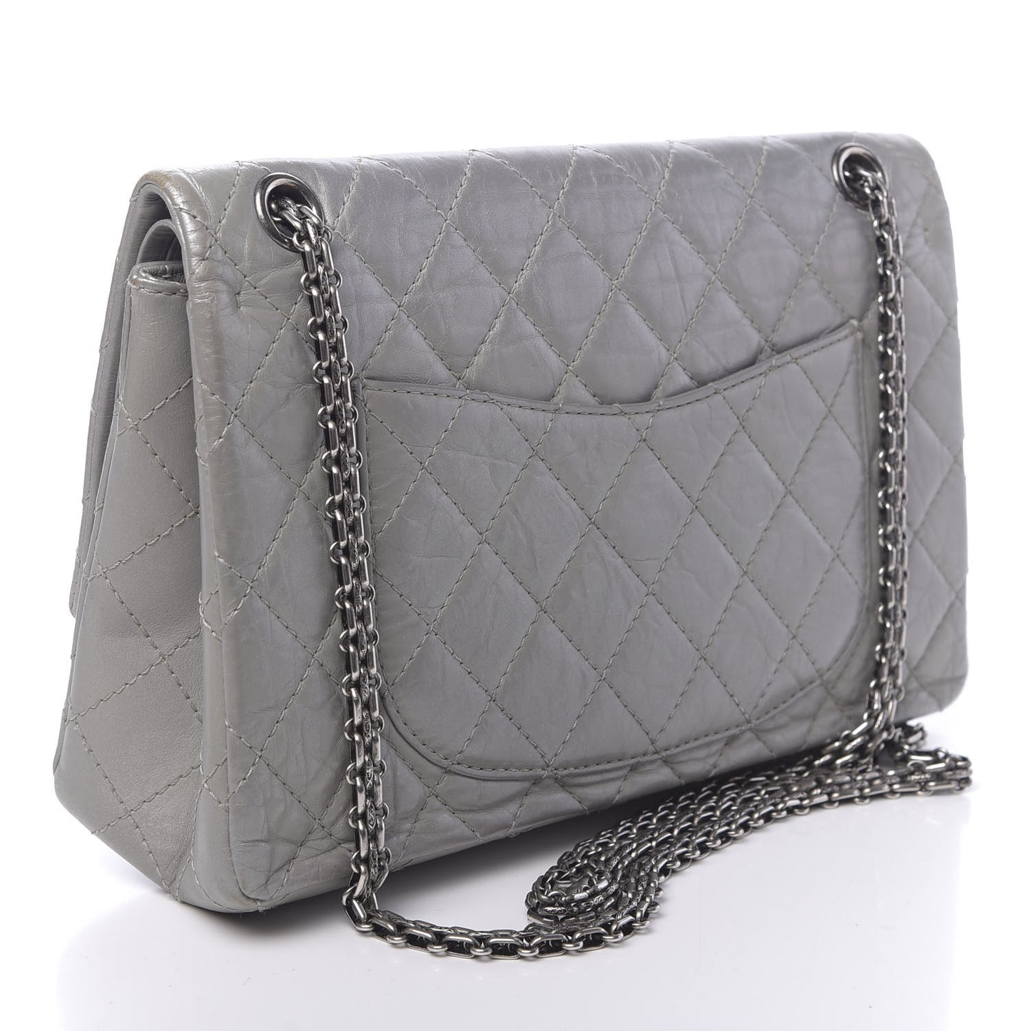 Metallic Aged Calfskin Quilted 2.55 Reissue 226 Flap Silver