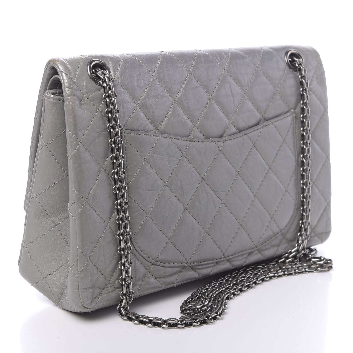 Chanel Metallic Aged Calfskin Quilted 2.55 Reissue 226 Flap Silver 3 of 13