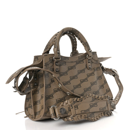 Balenciaga Coated Canvas BB Monogram Neo Cagole Handbag XS Beige Brown 3 of 8