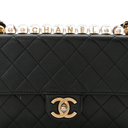Chanel Goatskin Quilted Logo Small Chic Flap Black 8 of 11