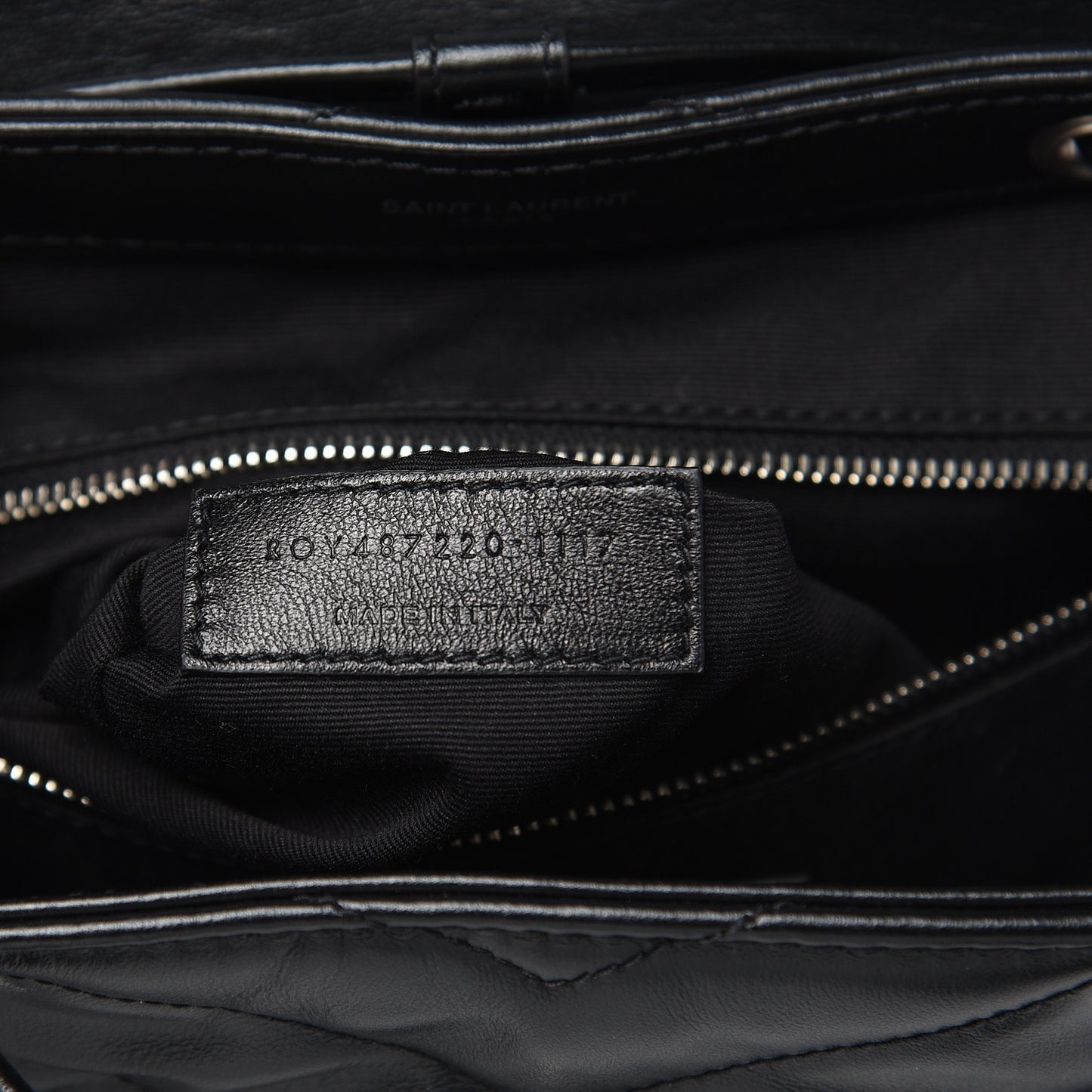 Calfskin Y Quilted Monogram Small Loulou Backpack Black