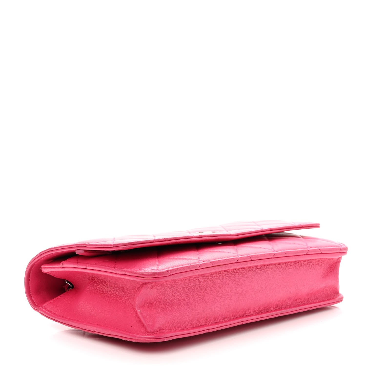 Chanel Lambskin Quilted Wallet on Chain WOC Dark Pink 3 of 11