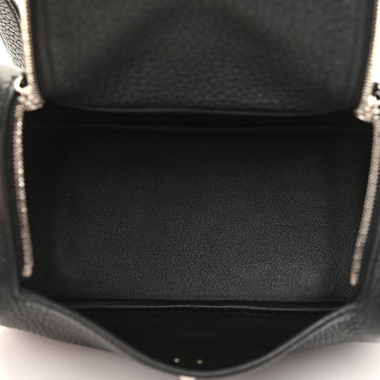 Hermes Taurillon Clemence Mini Lindy 20 Black 5 of 11
