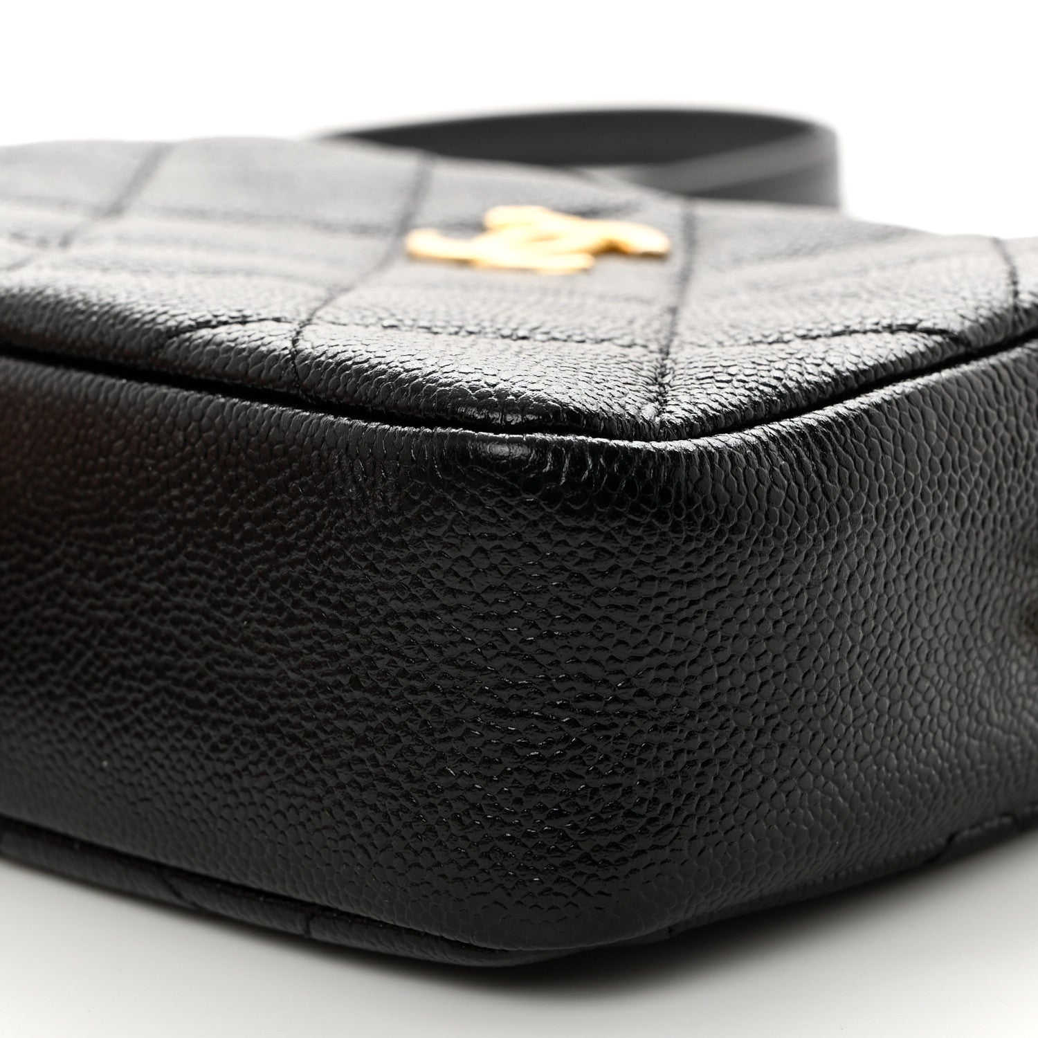 Chanel Shiny Caviar Quilted Chain Melody Camera Bag Black 10 of 10