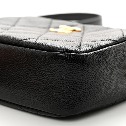 Chanel Shiny Caviar Quilted Chain Melody Camera Bag Black 10 of 10