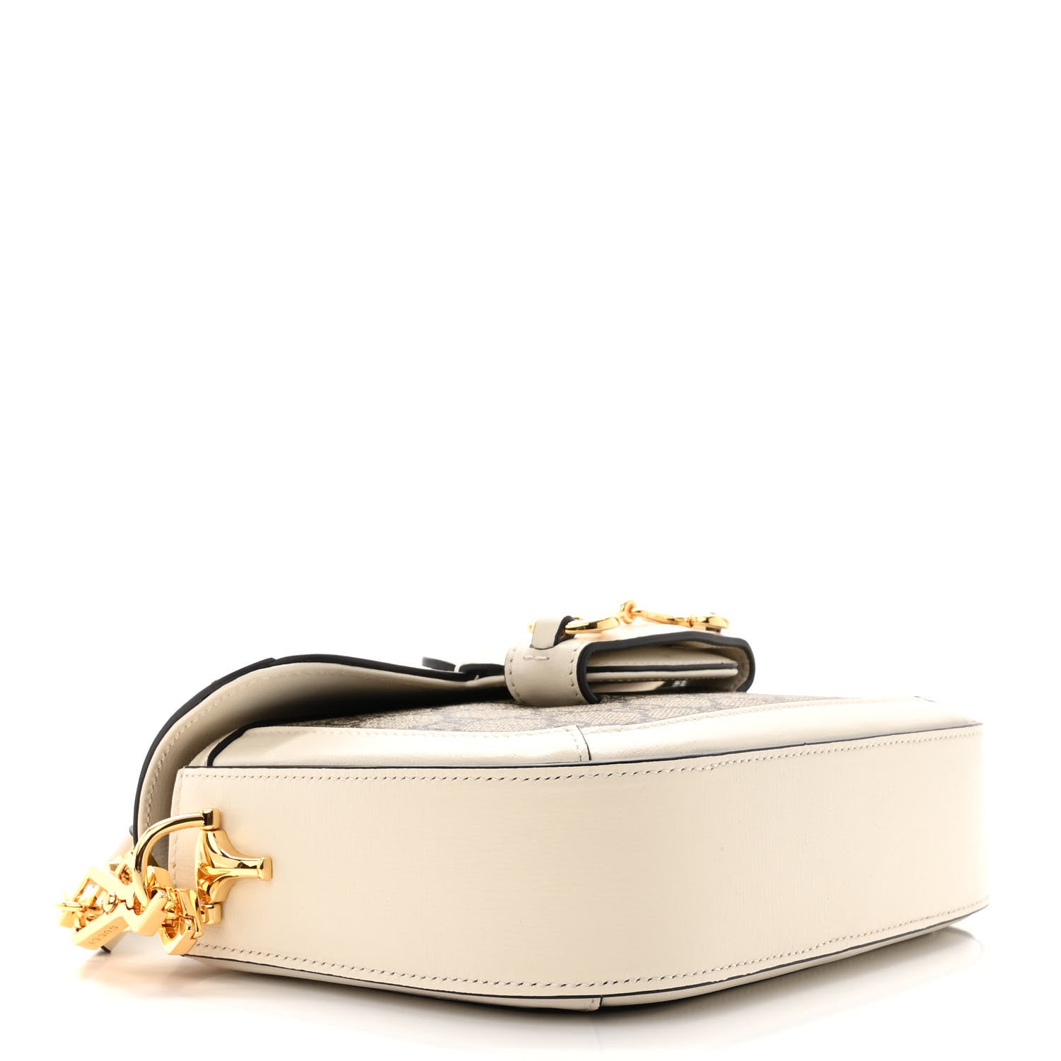Gucci GG Supreme Monogram Web Mini Horsebit 1955 Shoulder Bag Beige Mystic White 4 of 12