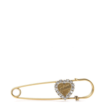 Christian Dior Crystal Heart Jadior Brooch Aged Gold 1 of 5
