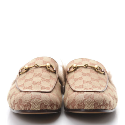 Gucci GG Monogram Fur Mens Princetown Slippers 8 Beige Ruggine Rust 2 of 8