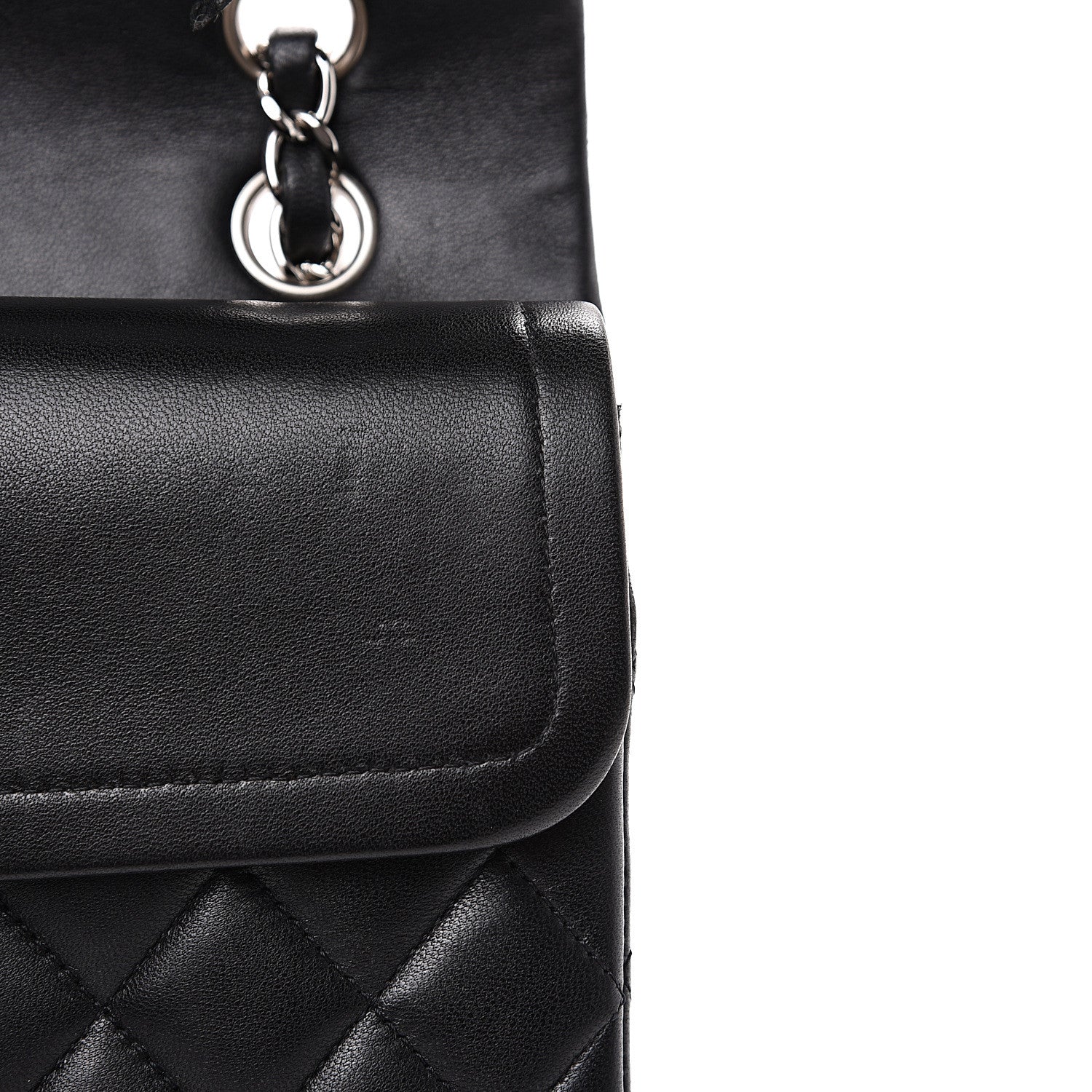 Chanel Lambskin Quilted Medium Double Flap Black 11 of 14