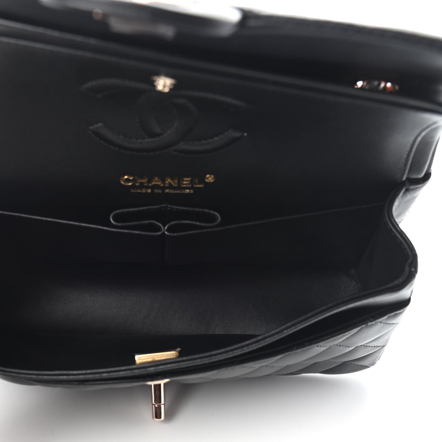 Lambskin Quilted Small Double Flap Black