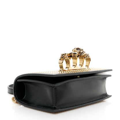 Alexander McQueen Calfskin Studded Mini Jeweled Knuckle Satchel Black 4 of 11