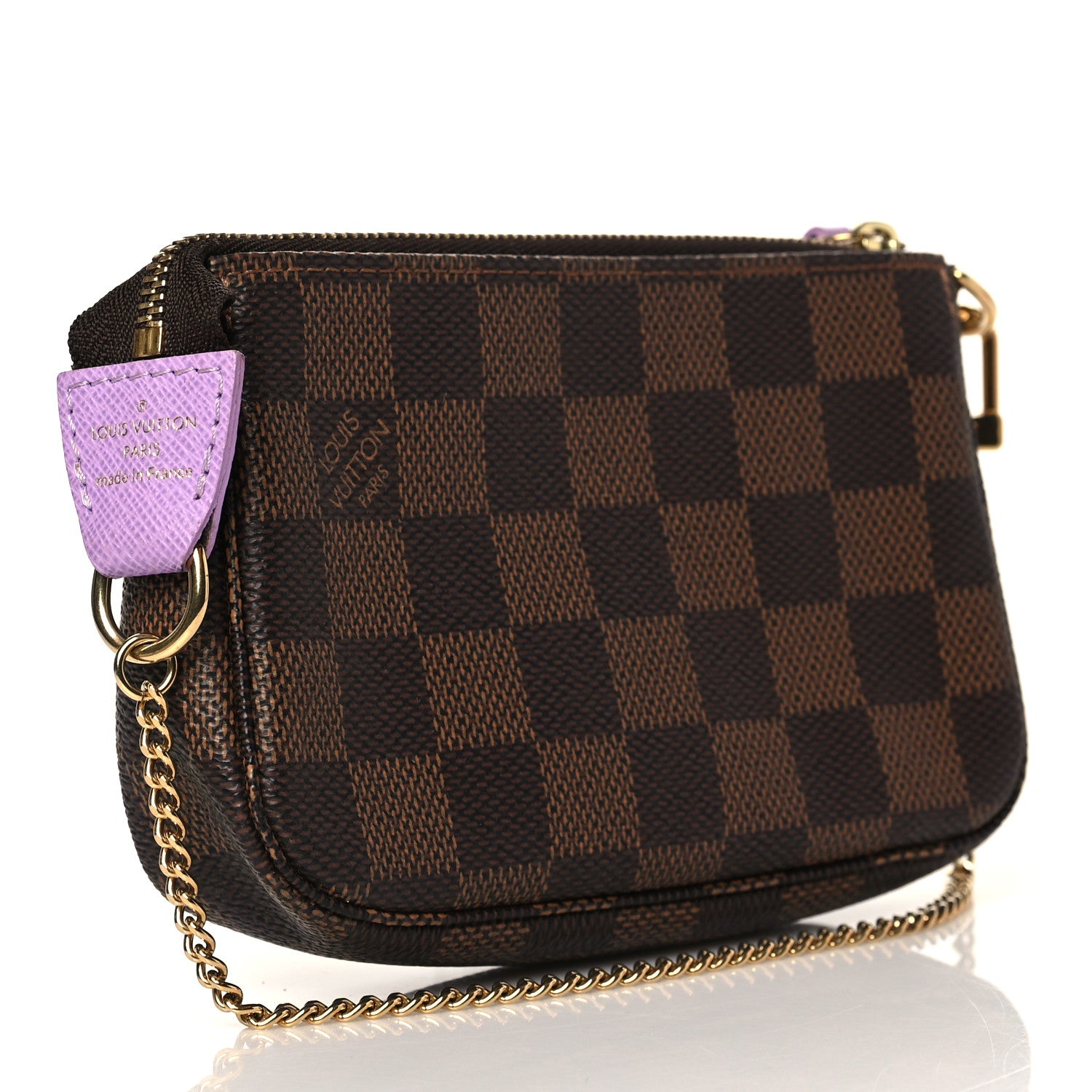 Louis Vuitton Damier Ebene Illustre Mini Pochette Accessories Violet 2 of 10