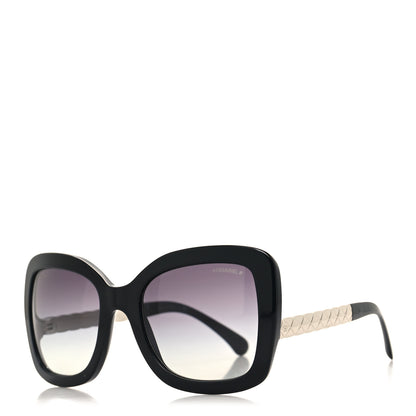 Chanel Acetate Spring Butterfly Sunglasses 5370 Black Silver 1 of 7