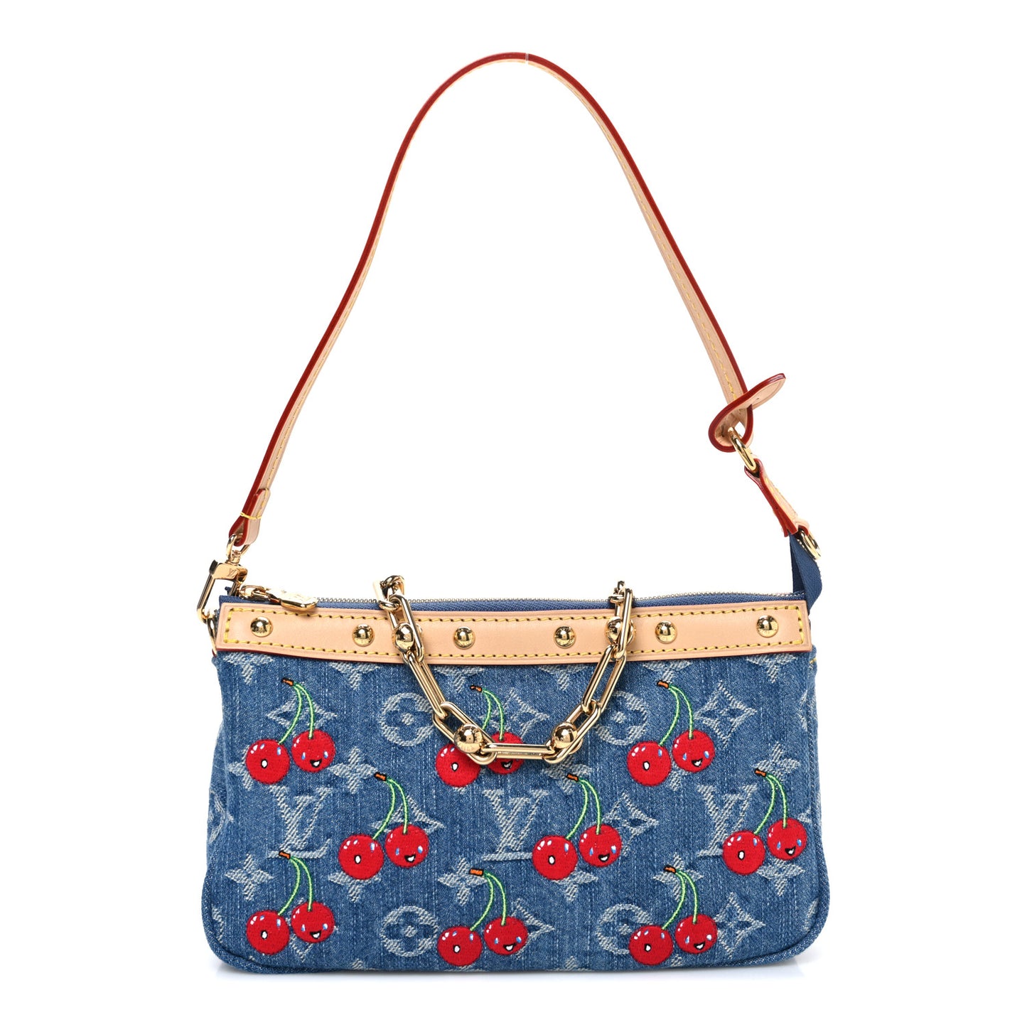 LV X TM Monogram Denim Cerises Pochette Accessories Blue