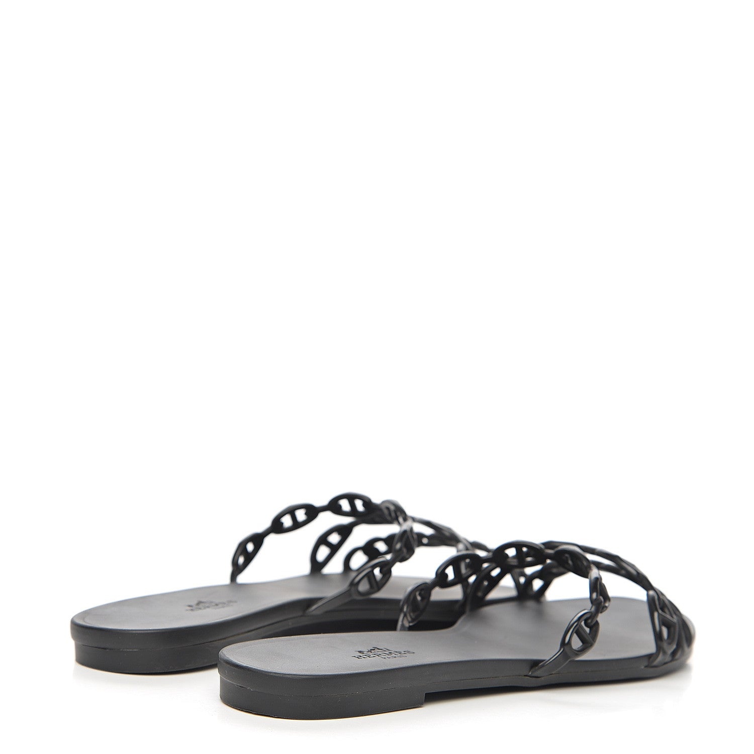 Hermes Rubber Chaine d'Ancre Rivage Sandals 41 Black 4 of 10