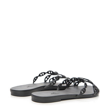 Hermes Rubber Chaine d'Ancre Rivage Sandals 41 Black 4 of 10