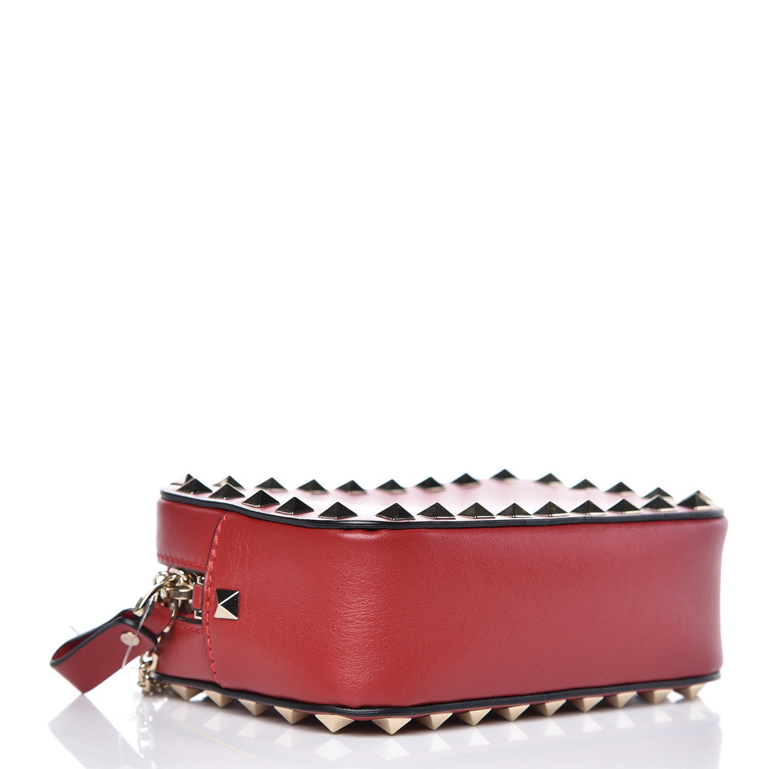 Valentino Garavani Calfskin Small Rockstud Chain Camera Crossbody Bag Red 4 of 6