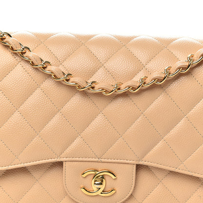Chanel Caviar Quilted Jumbo Double Flap Beige Clair 8 of 14