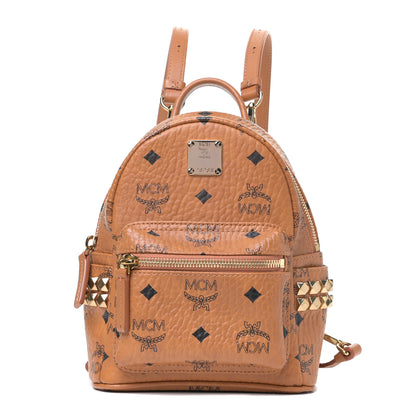 MCM Visetos Side Stud X-Mini Stark Backpack Cognac 1 of 6