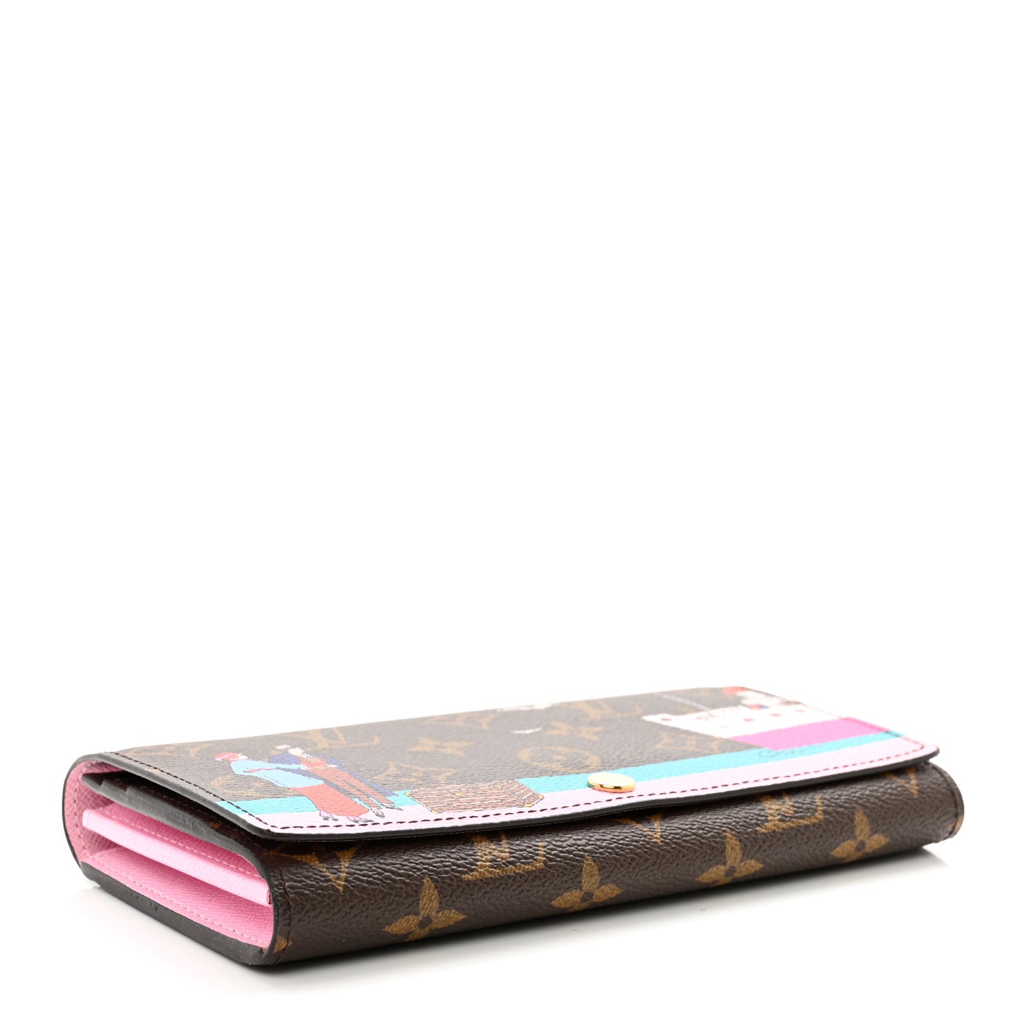 Louis Vuitton Monogram 2016 Christmas Animation Sarah Wallet Rose Ballerine 4 of 6