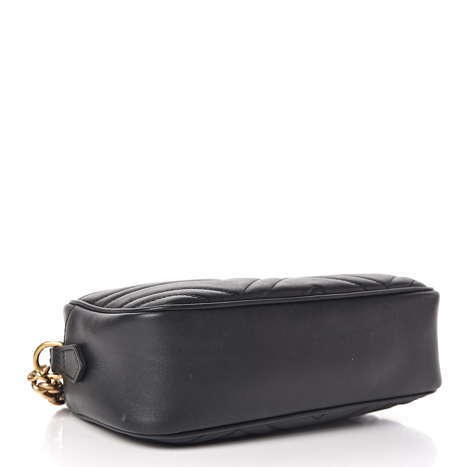 Gucci Calfskin Matelasse Small GG Marmont Chain Shoulder Bag Black 4 of 10