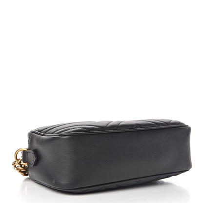 Gucci Calfskin Matelasse Small GG Marmont Chain Shoulder Bag Black 4 of 10
