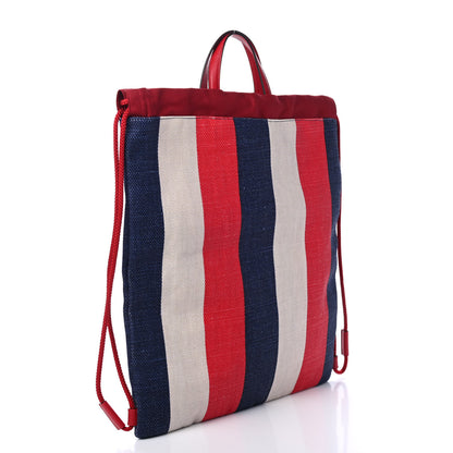 Gucci Canvas Logo Sylvie Stripe Drawstring Backpack Red 2 of 4