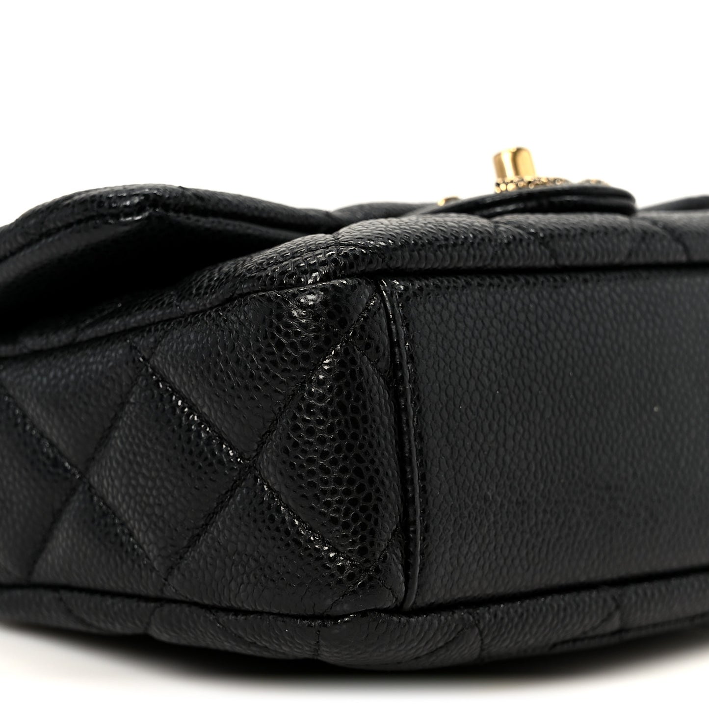 Grained Lambskin Quilted Mini Flap Black