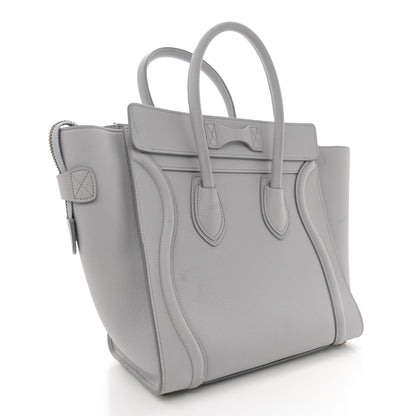 Celine Drummed Calfskin Micro Luggage Light Grey 3 of 13