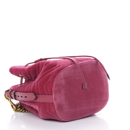 Gucci Velvet Matelasse GG Marmont Bucket Bag Light Raspberry Rose 3 of 10
