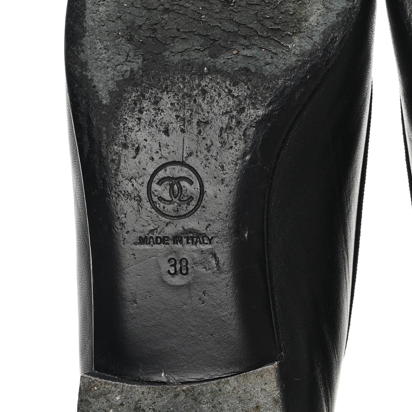 Lambskin Patent Cap Toe Ballerina Flats 38 Black