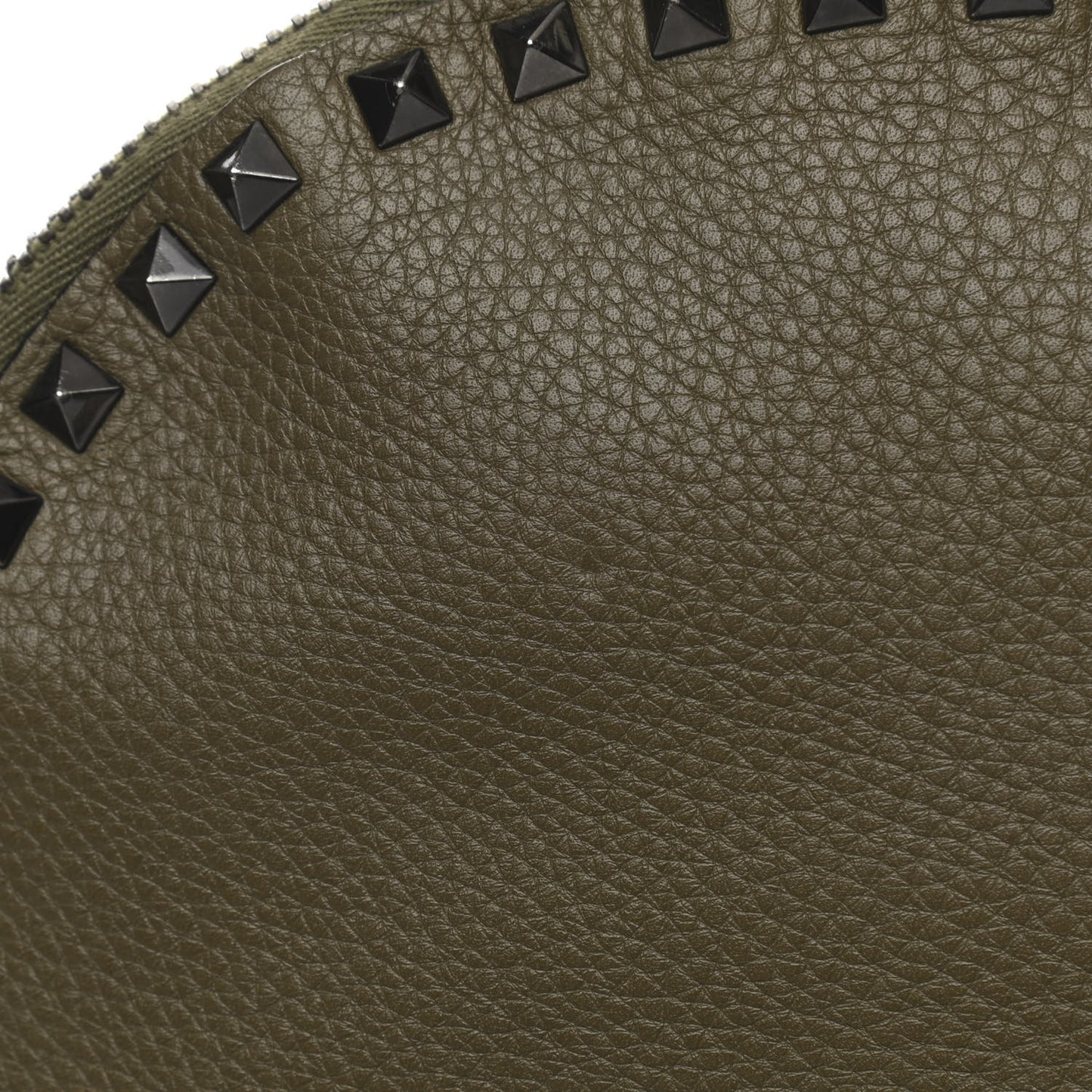 Grained Calfskin Medium Rockstud Backpack Army Green