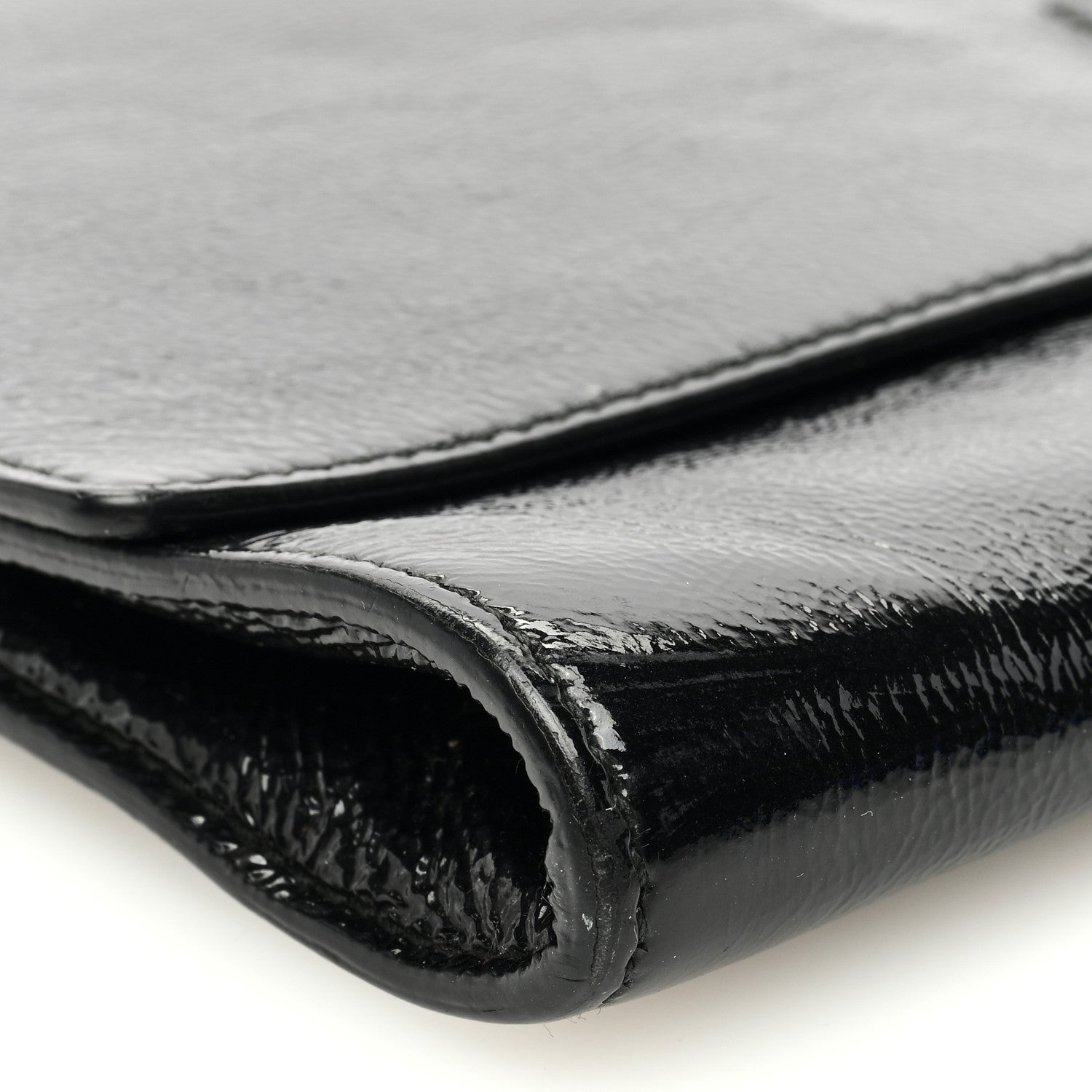 Saint Laurent Textured Patent Monogram Large Belle De Jour Clutch Black 8 of 9