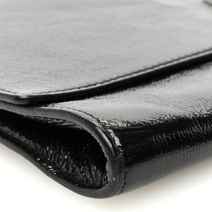 Saint Laurent Textured Patent Monogram Large Belle De Jour Clutch Black 8 of 9