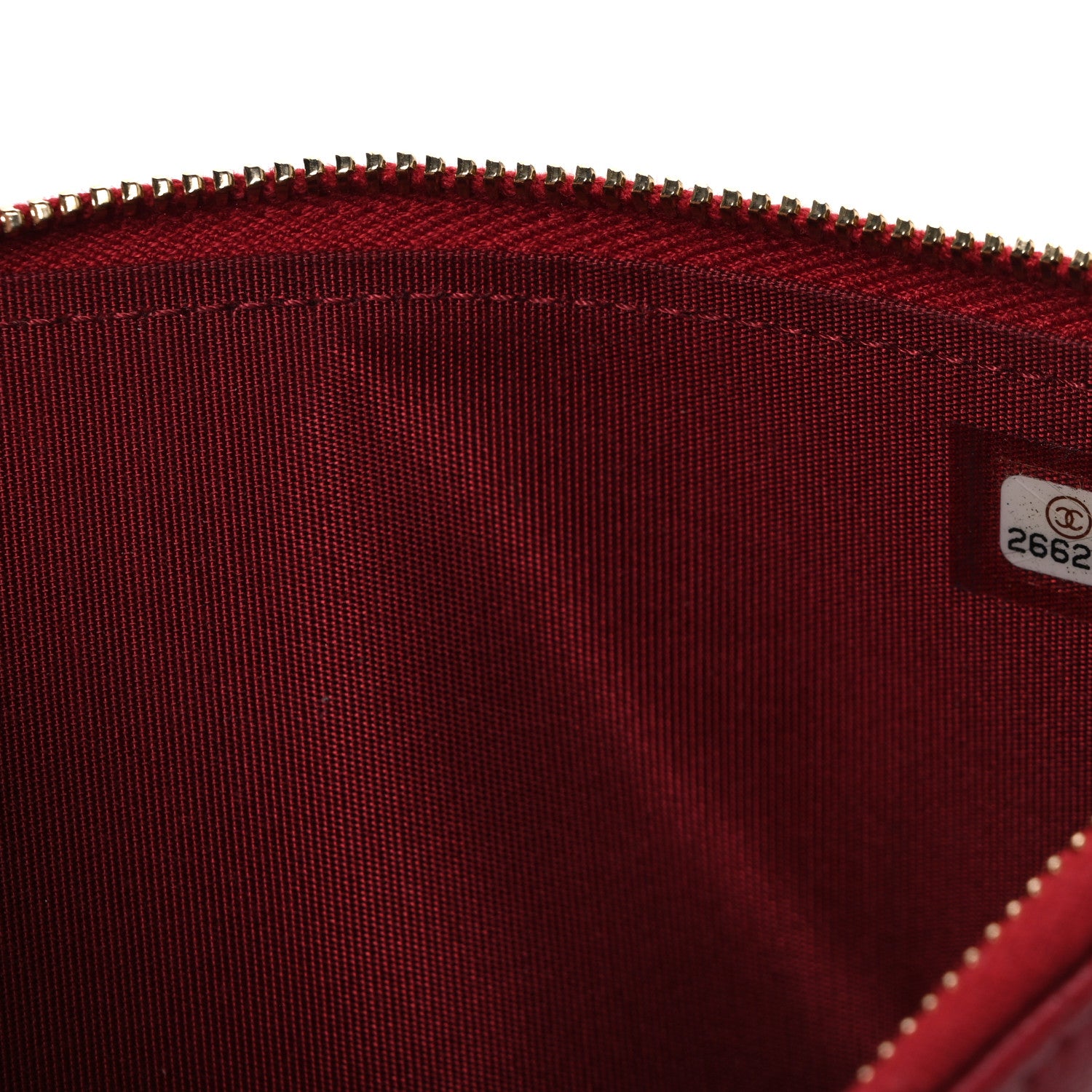 Chanel Sheepskin Quilted Mademoiselle Vintage Zip Pouch Red 7 of 7