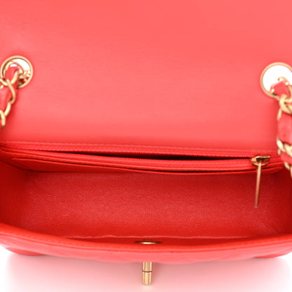 Chanel Lambskin Quilted Mini Rectangular Flap Red 5 of 10