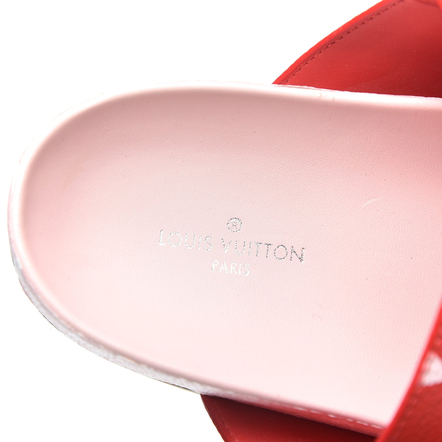 Monogram Giant Bom Dia Flat Mule Sandals 37.5 Rouge Rose
