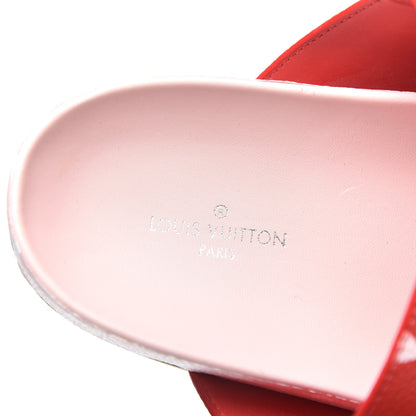 Louis Vuitton Monogram Giant Bom Dia Flat Mule Sandals 37.5 Rouge Rose 8 of 9