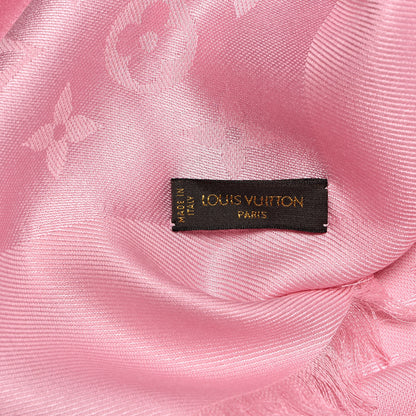 Louis Vuitton Silk Wool Monogram Shine Shawl Rose 3 of 4