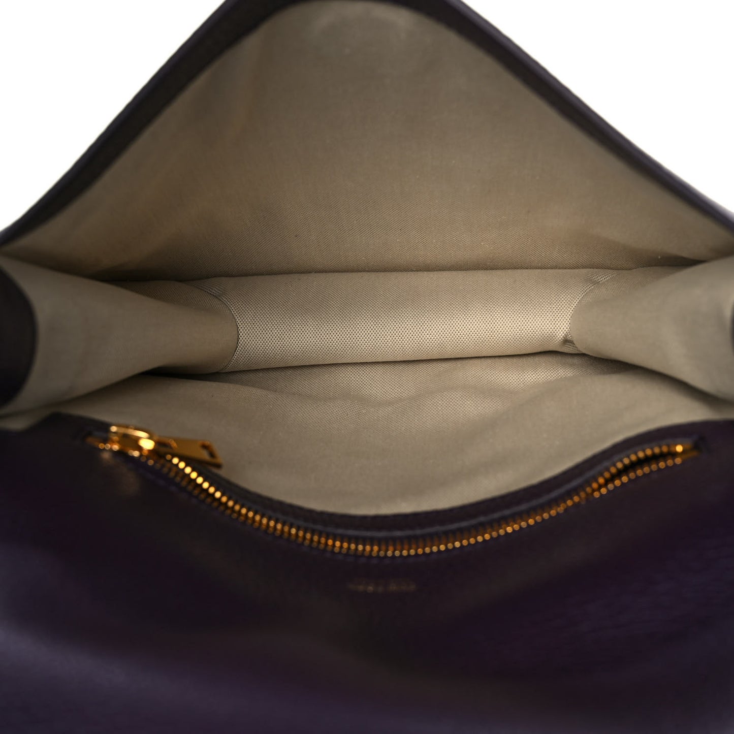 Grained Calfskin Large T Clasp Tara Crossbody Bag Purple