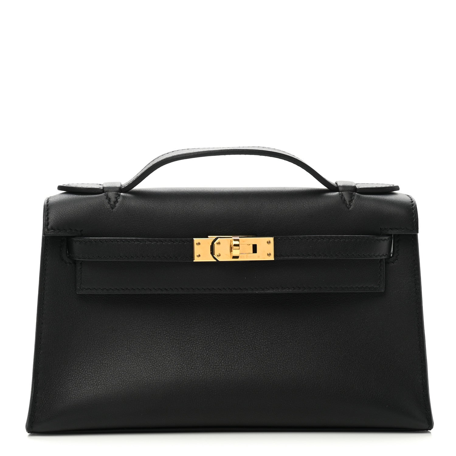 Hermes Swift Kelly Pochette Clutch Black 1 of 11