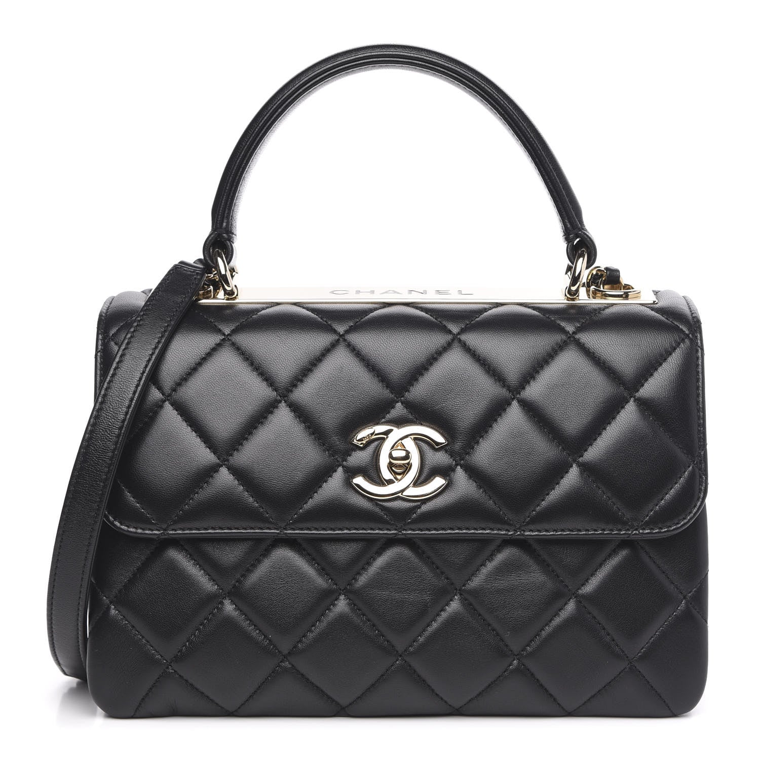 Chanel Lambskin Quilted Small Trendy CC Dual Handle Flap Bag Black 1 of 14