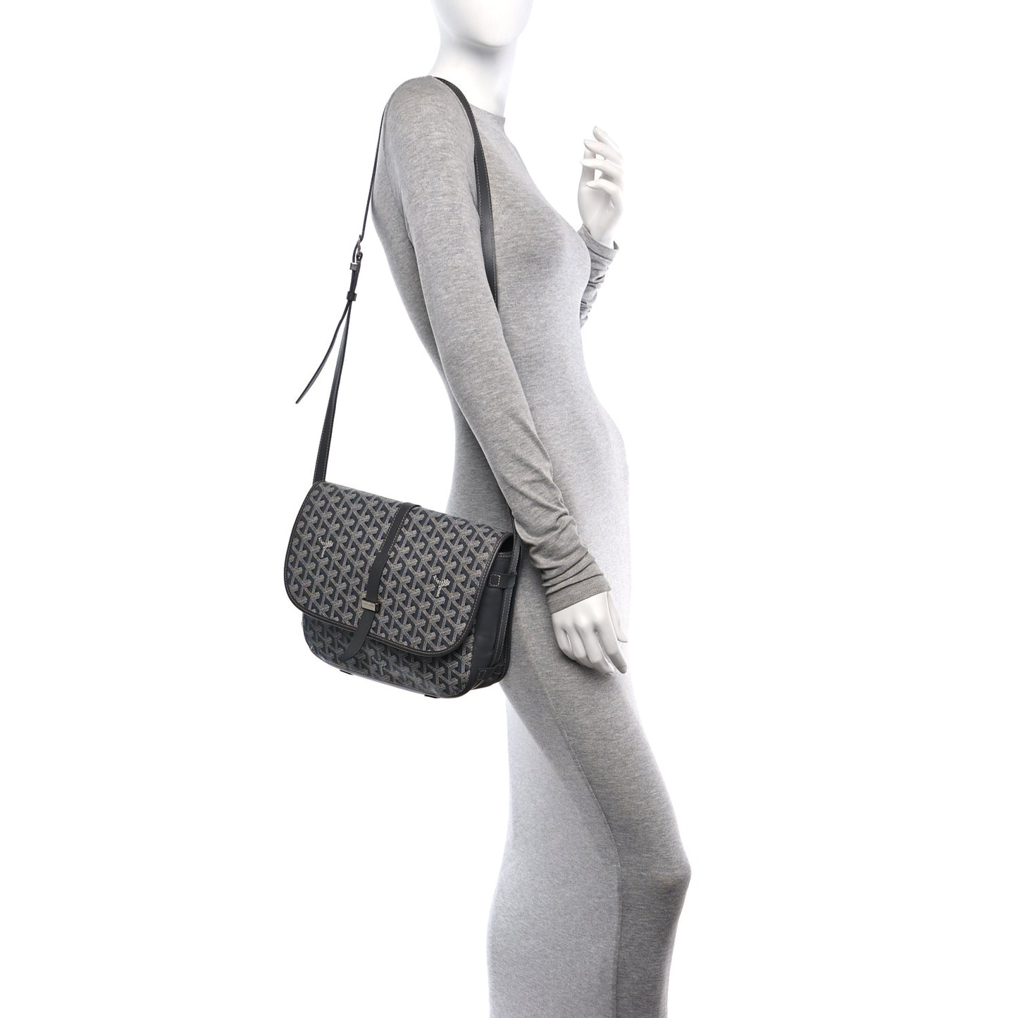 Goyardine Belvedere II MM Messenger Bag Grey
