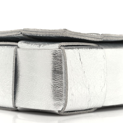 Bottega Veneta Metallic Lambskin Maxi Intrecciato Cassette Crossbody Bag Silver 9 of 9