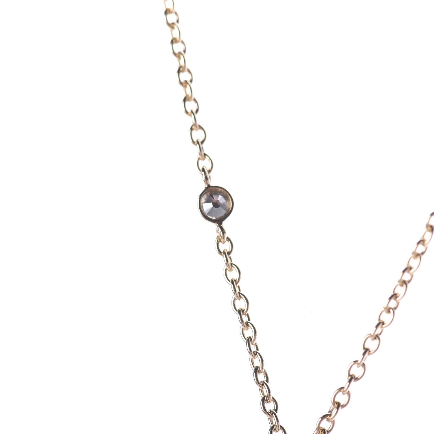 Christian Dior Crystal Pearl Shiny-D Tribal Long Necklace Gold 4 of 7
