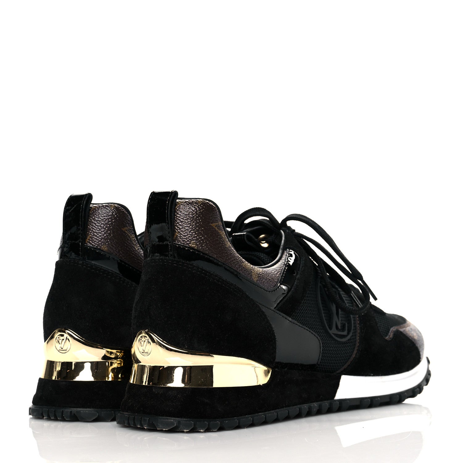Louis Vuitton Suede Monogram Run Away Sneakers 39 Black 4 of 9